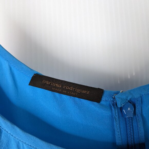 Narciso Rodriguez Blue White Black Colorblock Silk Slip Dress Size 6 AS IS FLAWS - Picture 3 of 16